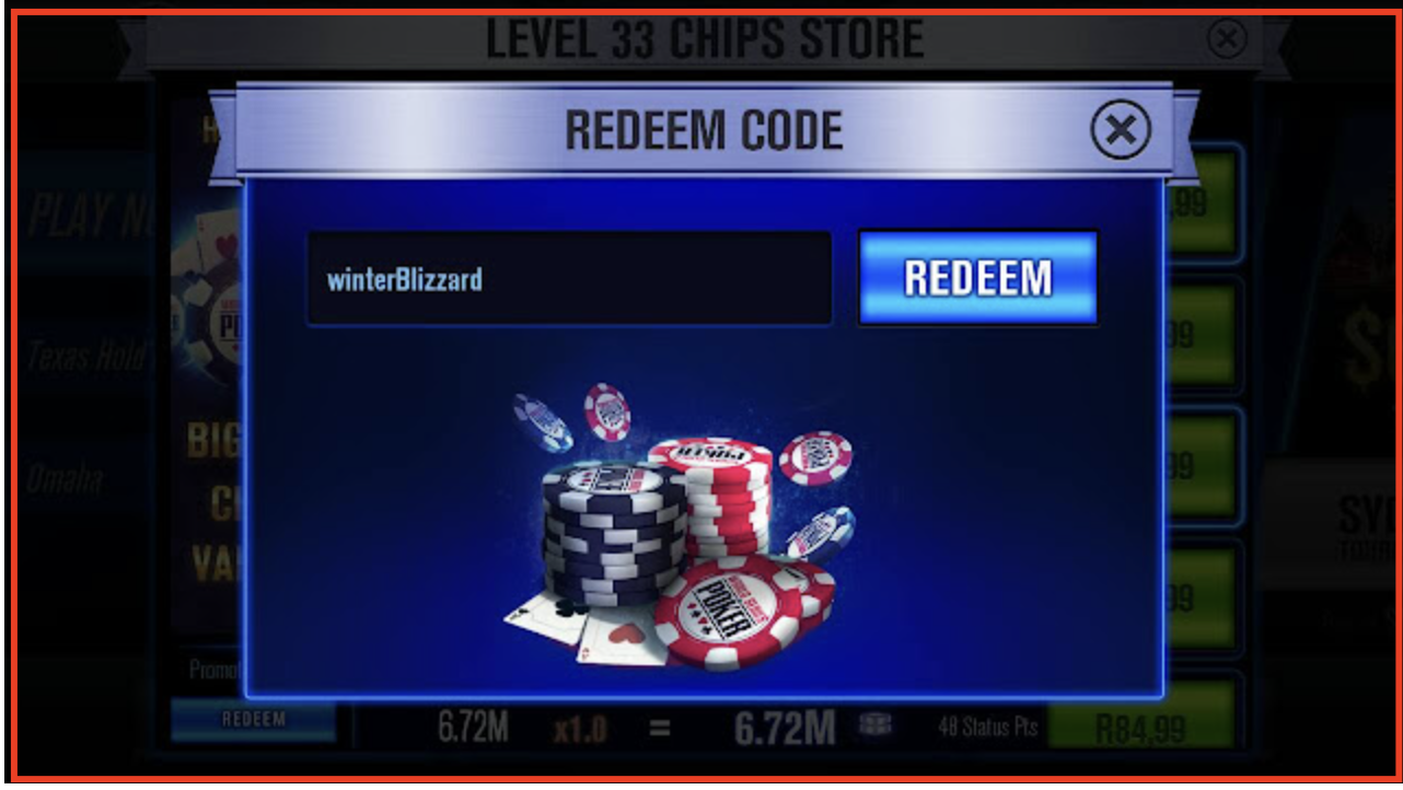 Redeem Code - WSOP Free Chips Claimed Working